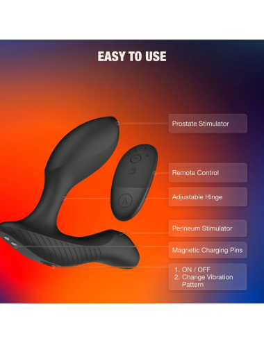 ARCWAVE - PERK VIBRATING PROSTATE MASSAGER WITH DUAL MOTOR AND REMOTE CONTROL BLACK